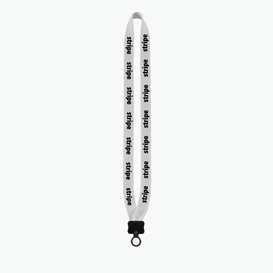 3/4 Knitted Cotton Lanyard w/Plastic Clamshell & O-Ring