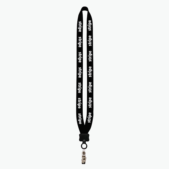 3/4 Knitted Cotton Lanyard w/Plastic Clamshell & Vinyl Snap w/ Metal Bulldog Clip