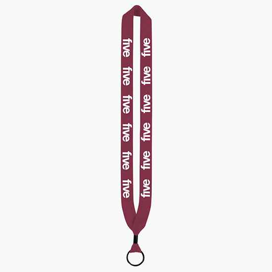 1 Knitted Cotton Lanyard w/Metal Crimp & Metal Split Ring
