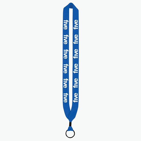 1 Knitted Cotton Lanyard w/Metal Crimp & Metal Split Ring