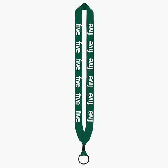 1 Knitted Cotton Lanyard w/Metal Crimp & Metal Split Ring