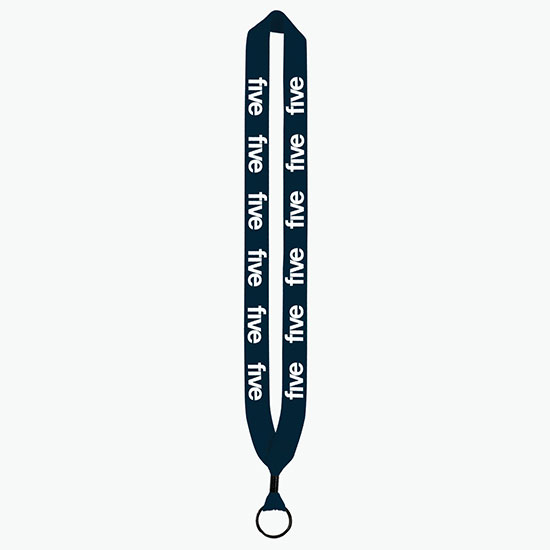 1 Knitted Cotton Lanyard w/Metal Crimp & Metal Split Ring