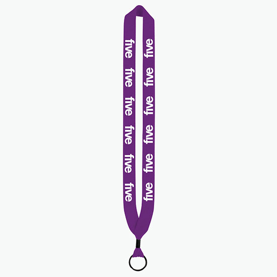 1 Knitted Cotton Lanyard w/Metal Crimp & Metal Split Ring