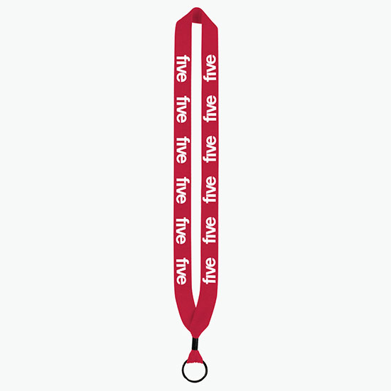 1 Knitted Cotton Lanyard w/Metal Crimp & Metal Split Ring