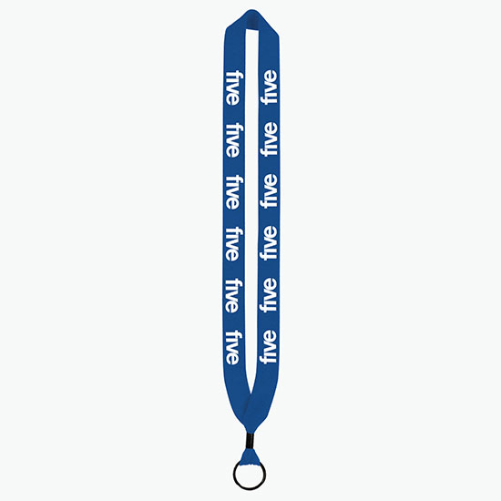 1 Knitted Cotton Lanyard w/Metal Crimp & Metal Split Ring
