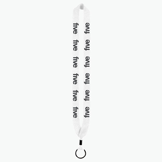 1 Knitted Cotton Lanyard w/Metal Crimp & Metal Split Ring