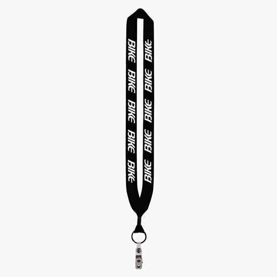 1 Knitted Cotton Lanyard w/Metal Crimp & Vinyl Snap w/Metal Bulldog Clip