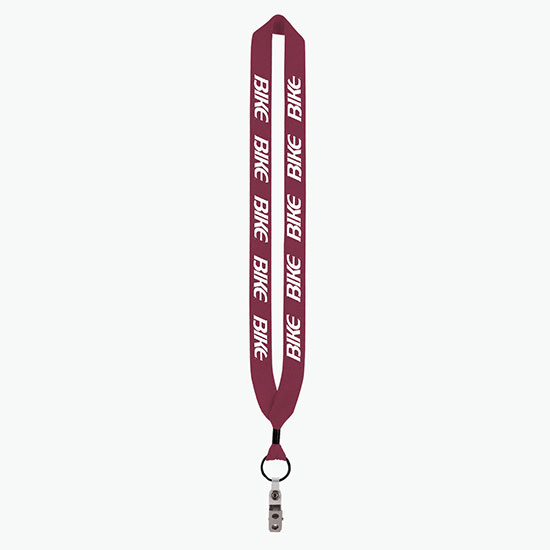 1 Knitted Cotton Lanyard w/Metal Crimp & Vinyl Snap w/Metal Bulldog Clip