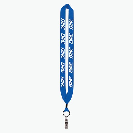 1 Knitted Cotton Lanyard w/Metal Crimp & Vinyl Snap w/Metal Bulldog Clip
