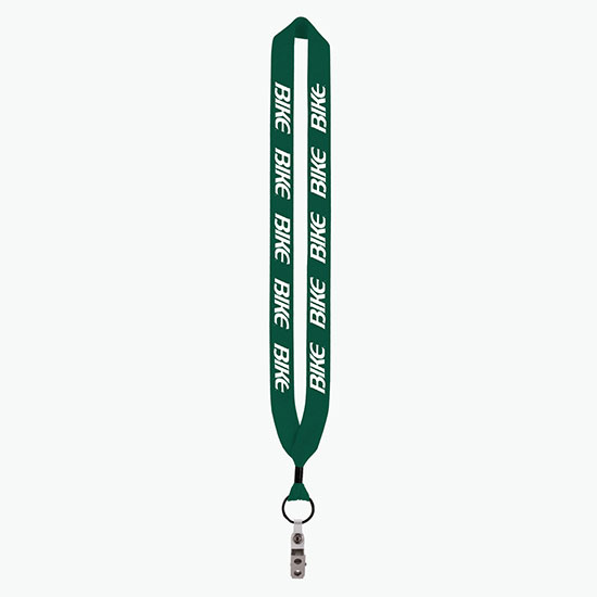 1 Knitted Cotton Lanyard w/Metal Crimp & Vinyl Snap w/Metal Bulldog Clip