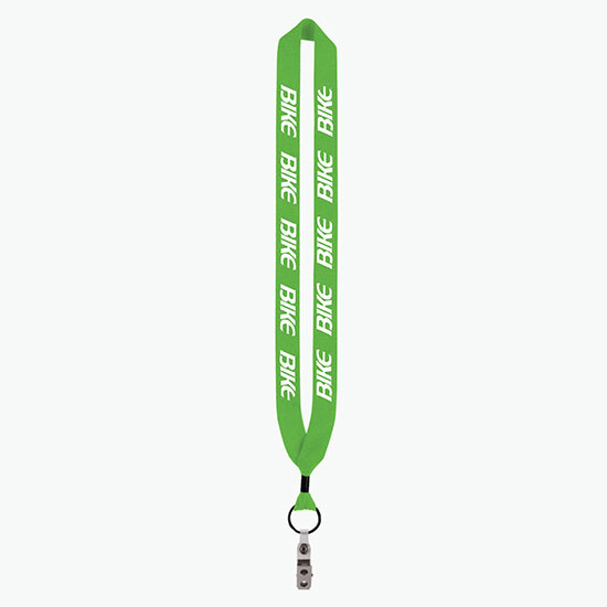 1 Knitted Cotton Lanyard w/Metal Crimp & Vinyl Snap w/Metal Bulldog Clip