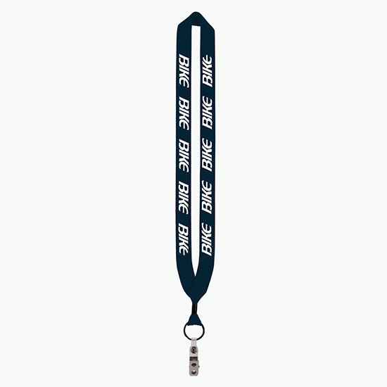 1 Knitted Cotton Lanyard w/Metal Crimp & Vinyl Snap w/Metal Bulldog Clip