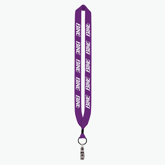 1 Knitted Cotton Lanyard w/Metal Crimp & Vinyl Snap w/Metal Bulldog Clip