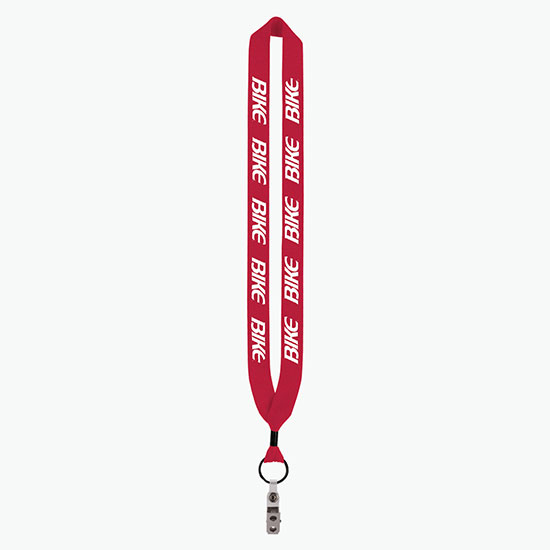 1 Knitted Cotton Lanyard w/Metal Crimp & Vinyl Snap w/Metal Bulldog Clip