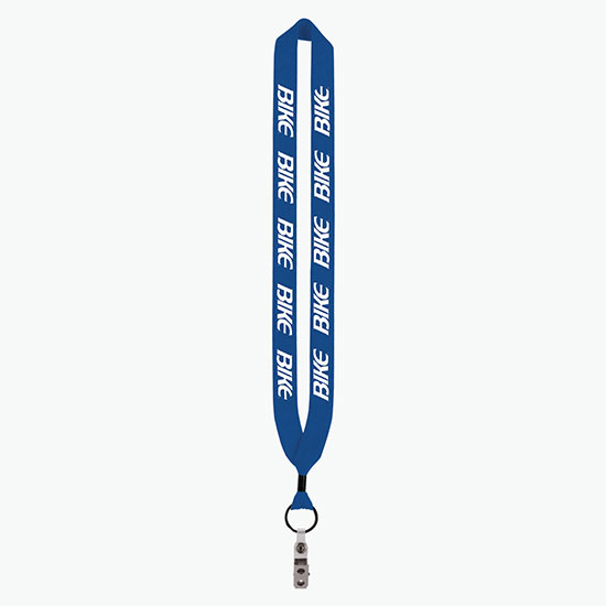 1 Knitted Cotton Lanyard w/Metal Crimp & Vinyl Snap w/Metal Bulldog Clip