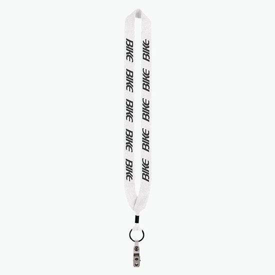 1 Knitted Cotton Lanyard w/Metal Crimp & Vinyl Snap w/Metal Bulldog Clip