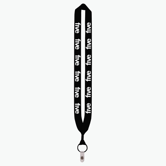 1 Knitted Cotton Lanyard w/Metal Crimp & Vinyl Snap