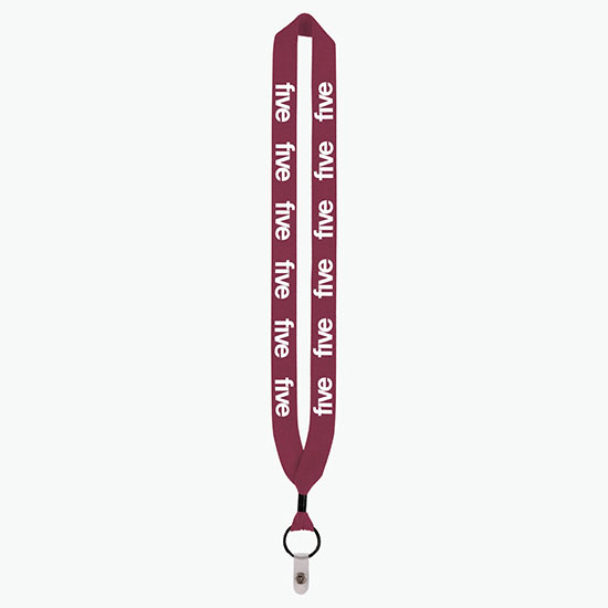 1 Knitted Cotton Lanyard w/Metal Crimp & Vinyl Snap