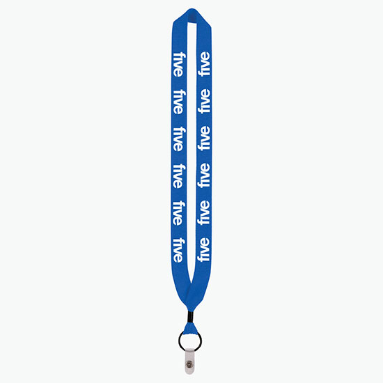 1 Knitted Cotton Lanyard w/Metal Crimp & Vinyl Snap