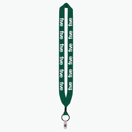 1 Knitted Cotton Lanyard w/Metal Crimp & Vinyl Snap