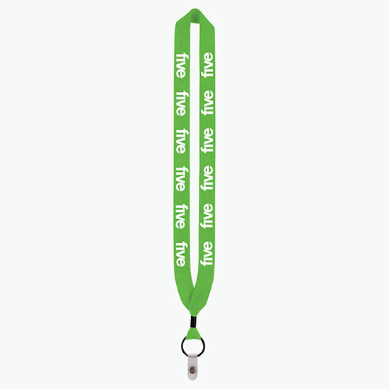 1 Knitted Cotton Lanyard w/Metal Crimp & Vinyl Snap
