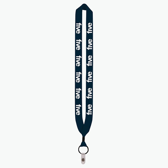1 Knitted Cotton Lanyard w/Metal Crimp & Vinyl Snap