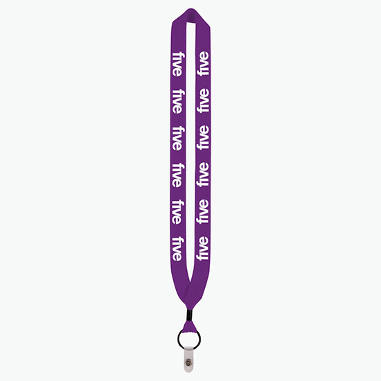 1 Knitted Cotton Lanyard w/Metal Crimp & Vinyl Snap
