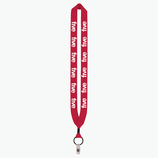 1 Knitted Cotton Lanyard w/Metal Crimp & Vinyl Snap