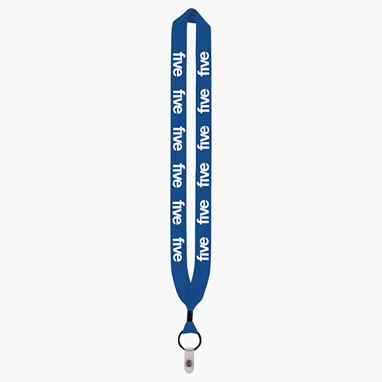 1 Knitted Cotton Lanyard w/Metal Crimp & Vinyl Snap