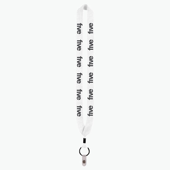 1 Knitted Cotton Lanyard w/Metal Crimp & Vinyl Snap