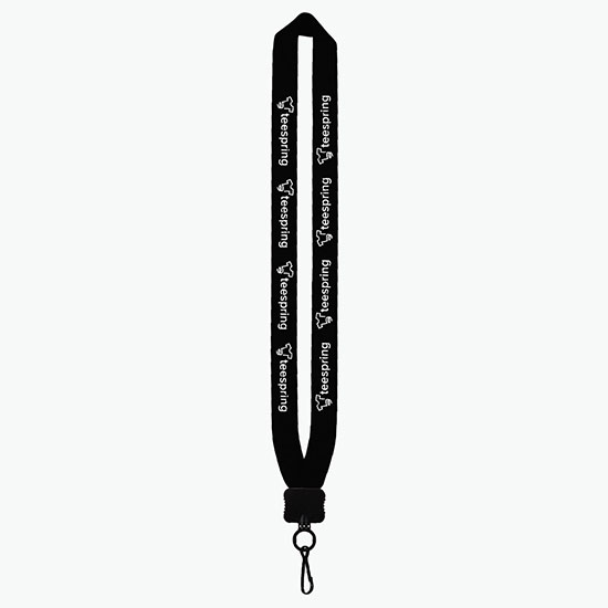 1 Knitted Cotton Lanyard w/Plastic Clamshell & Metal Swivel Snap Hook