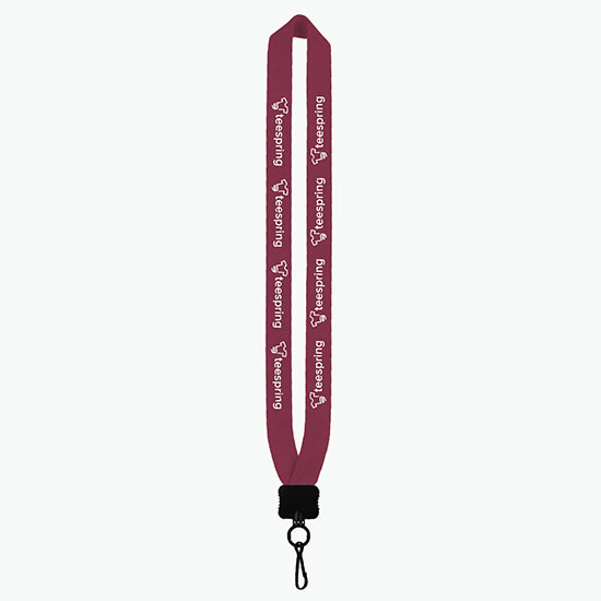 1 Knitted Cotton Lanyard w/Plastic Clamshell & Metal Swivel Snap Hook