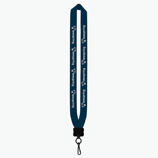 1 Knitted Cotton Lanyard w/Plastic Clamshell & Metal Swivel Snap Hook