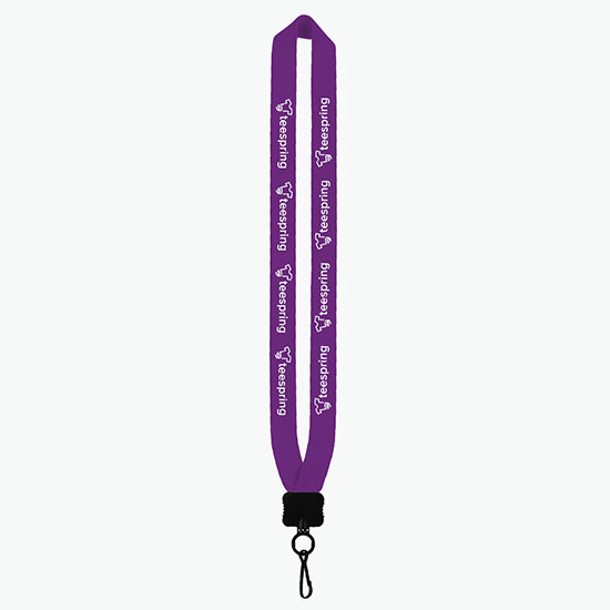 1 Knitted Cotton Lanyard w/Plastic Clamshell & Metal Swivel Snap Hook