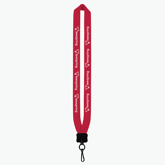 1 Knitted Cotton Lanyard w/Plastic Clamshell & Metal Swivel Snap Hook