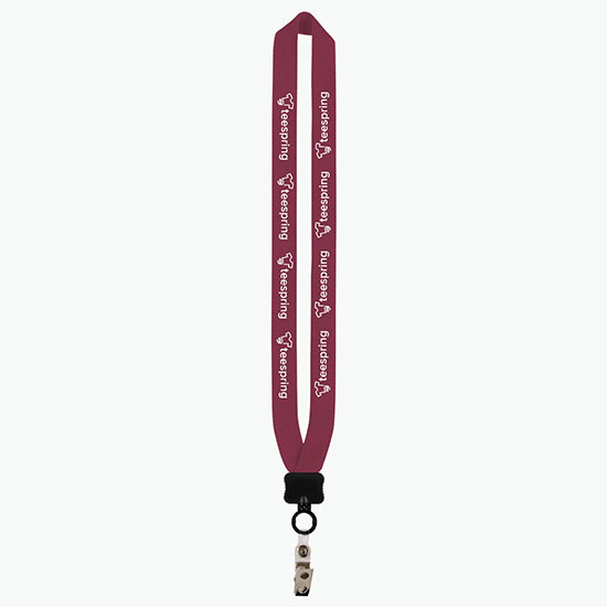 1 Knitted Cotton Lanyard w/Plastic Clamshell & Vinyl Snap w/Metal Bulldog Clip