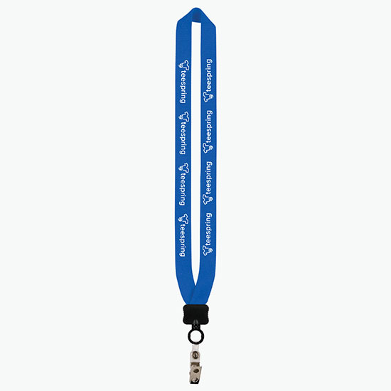 1 Knitted Cotton Lanyard w/Plastic Clamshell & Vinyl Snap w/Metal Bulldog Clip
