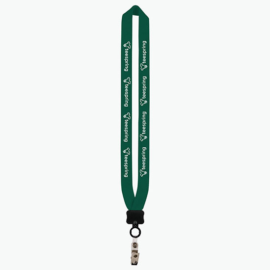 1 Knitted Cotton Lanyard w/Plastic Clamshell & Vinyl Snap w/Metal Bulldog Clip