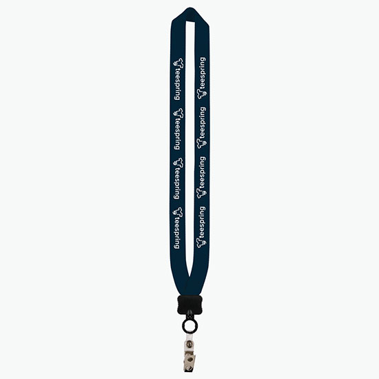 1 Knitted Cotton Lanyard w/Plastic Clamshell & Vinyl Snap w/Metal Bulldog Clip