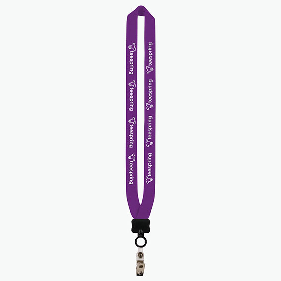 1 Knitted Cotton Lanyard w/Plastic Clamshell & Vinyl Snap w/Metal Bulldog Clip
