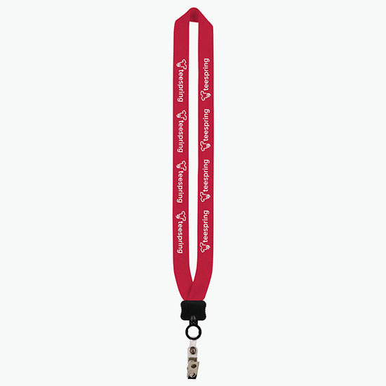 1 Knitted Cotton Lanyard w/Plastic Clamshell & Vinyl Snap w/Metal Bulldog Clip
