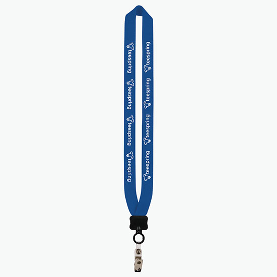 1 Knitted Cotton Lanyard w/Plastic Clamshell & Vinyl Snap w/Metal Bulldog Clip