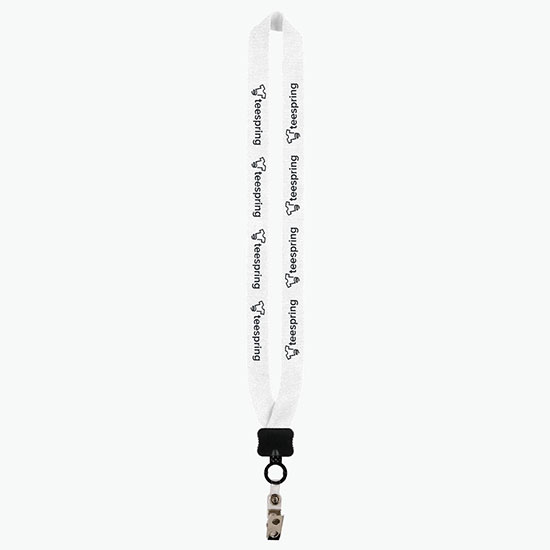 1 Knitted Cotton Lanyard w/Plastic Clamshell & Vinyl Snap w/Metal Bulldog Clip