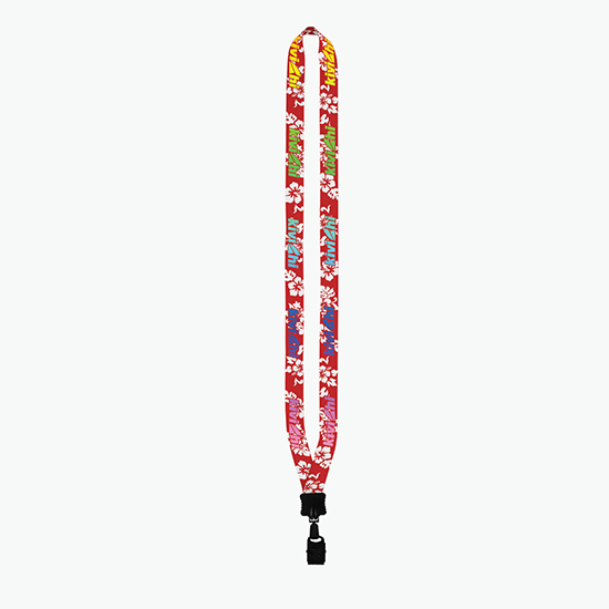 1/2 Full-Color Theme Lanyard w/Metal Bulldog ID Holder