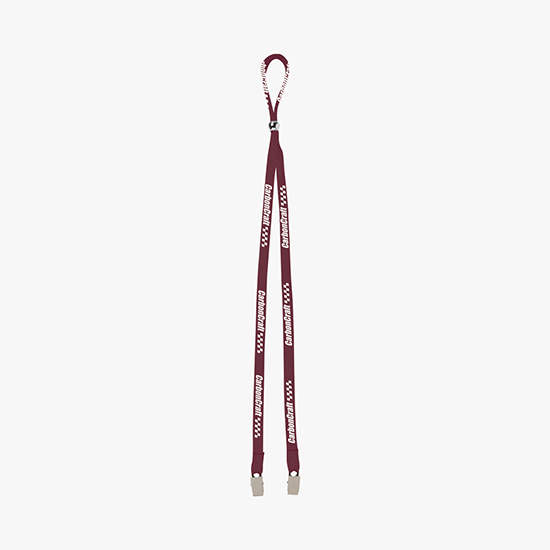 3/8 Adjustable Polyester Lanyard - Double Bulldog Clip