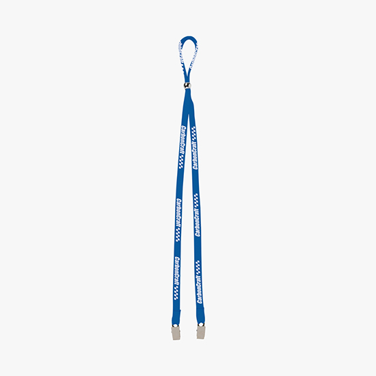 3/8 Adjustable Polyester Lanyard - Double Bulldog Clip