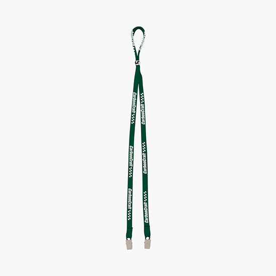 3/8 Adjustable Polyester Lanyard - Double Bulldog Clip