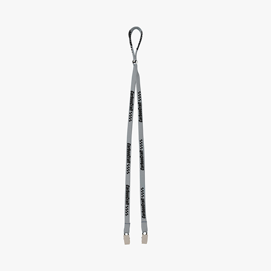 3/8 Adjustable Polyester Lanyard - Double Bulldog Clip