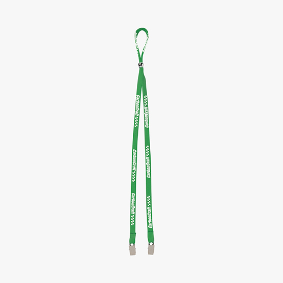3/8 Adjustable Polyester Lanyard - Double Bulldog Clip