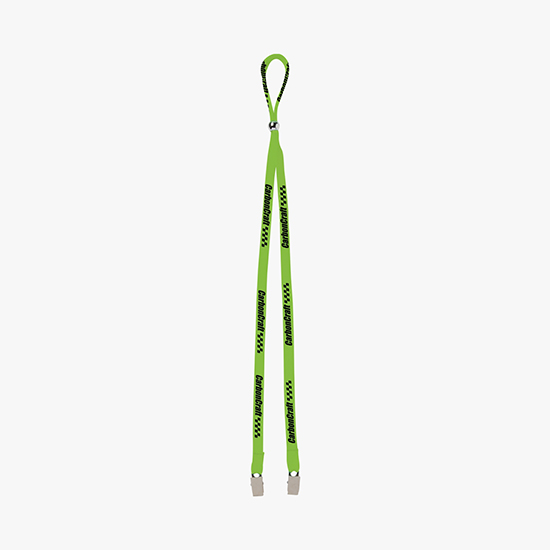 3/8 Adjustable Polyester Lanyard - Double Bulldog Clip